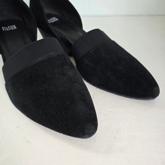 Eileen Fisher Hilly D‘Orsay Shoes Women's 11 Black Suede Career Minimalist Lagom - Picture 2 of 11